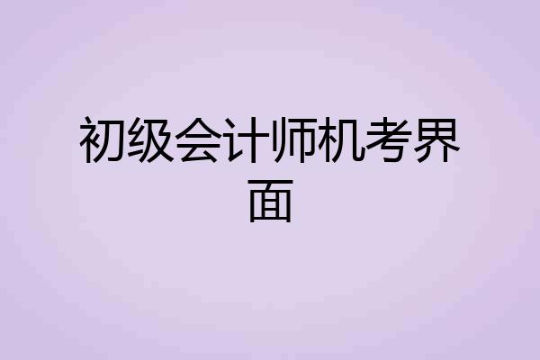 初级会计师机考界面
