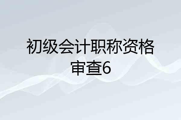 初级会计职称资格审查6