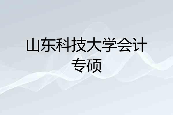 山东科技大学会计专硕