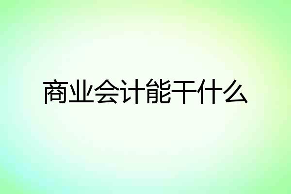 商业会计能干什么