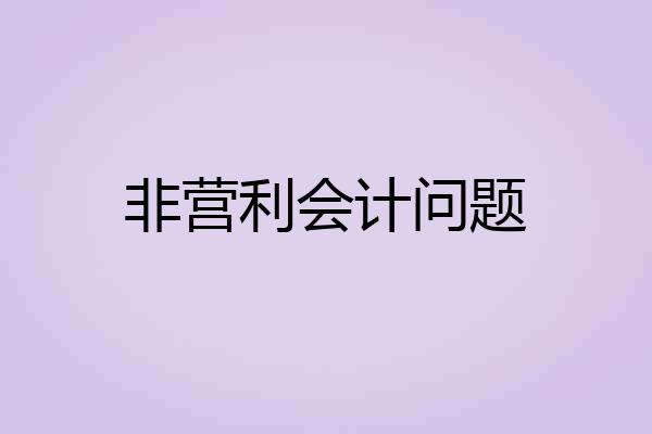 非营利会计问题