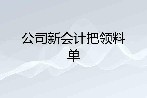 公司新会计把领料单