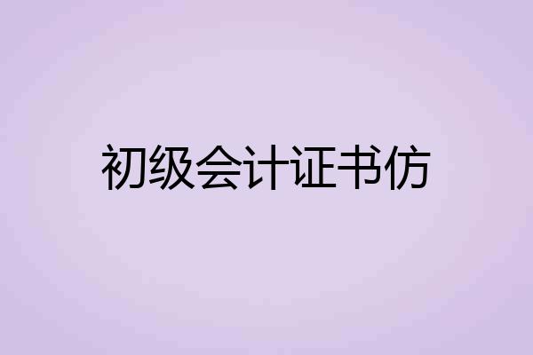 初级会计证书仿