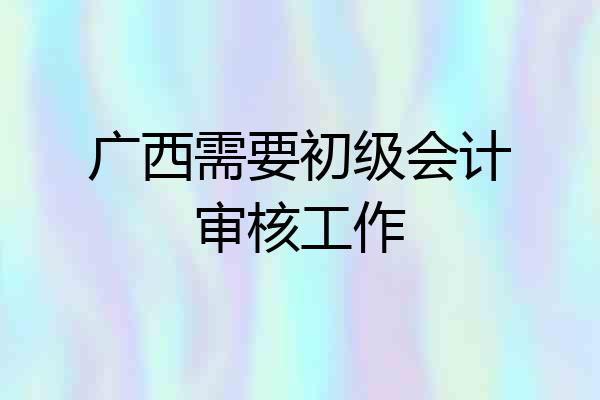 广西需要初级会计审核工作