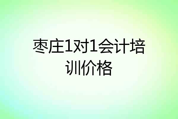 枣庄1对1会计培训价格