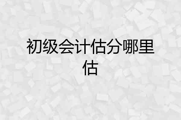 初级会计估分哪里估