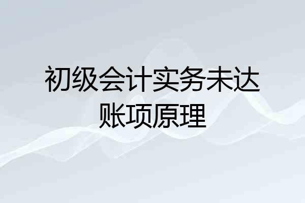 初级会计实务未达账项原理