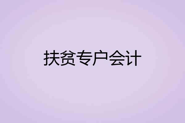 扶贫专户会计