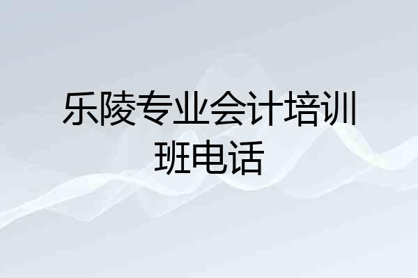 乐陵专业会计培训班电话