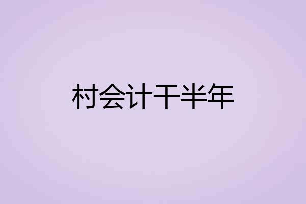 村会计干半年