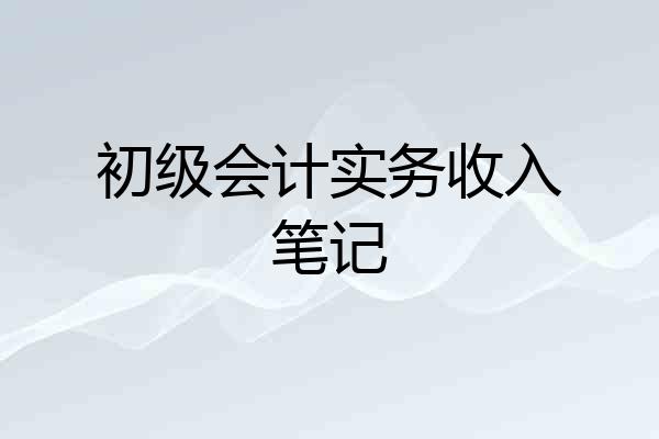 初级会计实务收入笔记