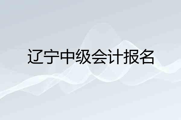 辽宁中级会计报名