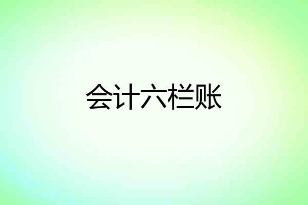 会计六栏账