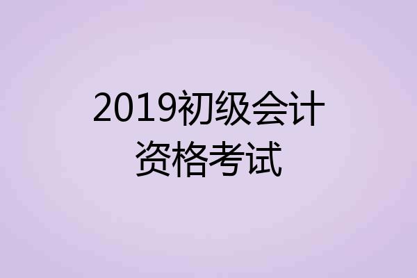 2019初级会计资格考试