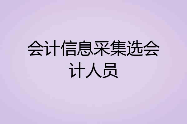 会计信息采集选会计人员