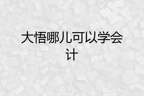大悟哪儿可以学会计