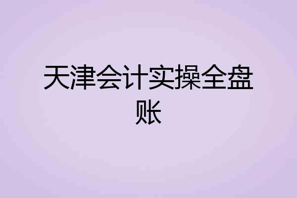 天津会计实操全盘账
