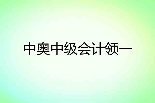 中奥中级会计领一