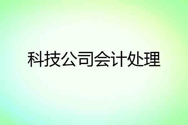 科技公司会计处理