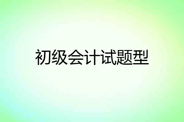 初级会计试题型
