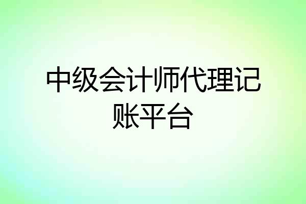 中级会计师代理记账平台