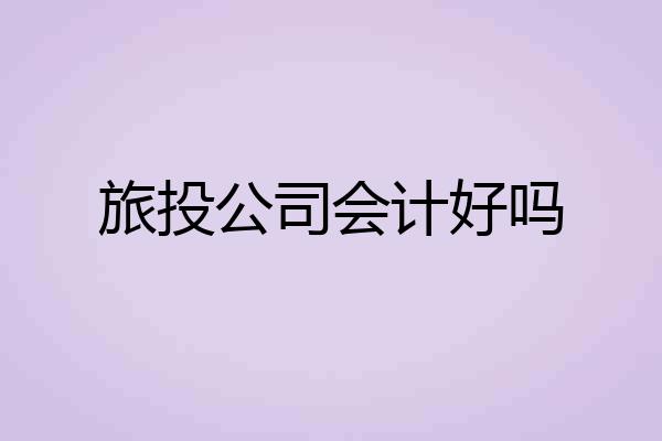 旅投公司会计好吗