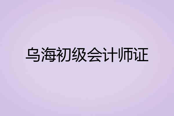 乌海初级会计师证