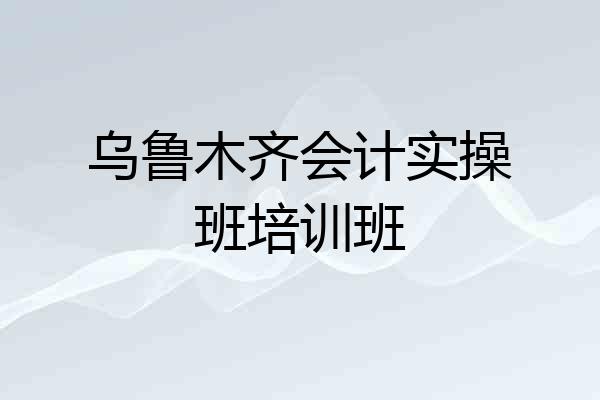 乌鲁木齐会计实操班培训班