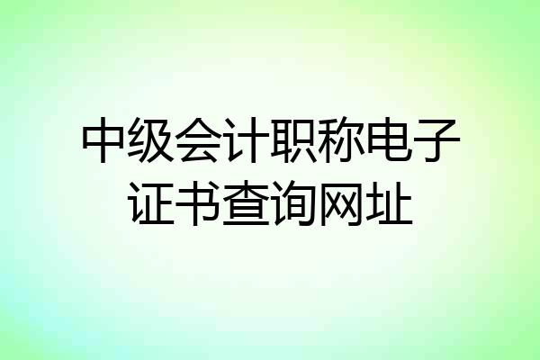 中级会计职称电子证书查询网址