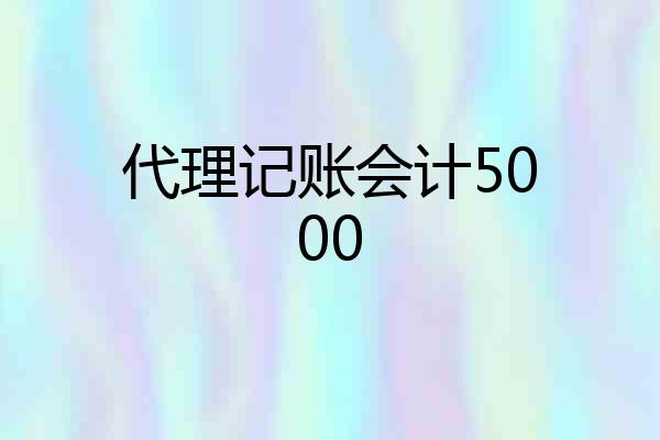 代理记账会计5000