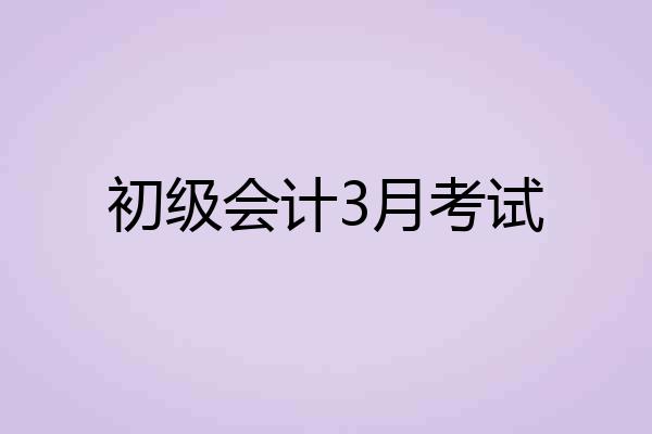初级会计3月考试