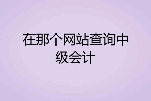 在那个网站查询中级会计