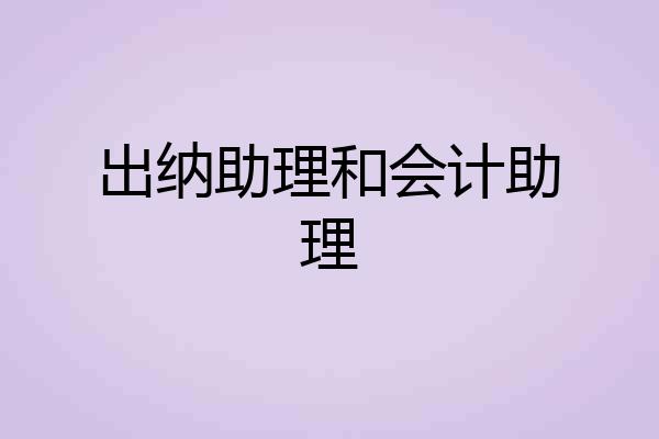 出纳助理和会计助理