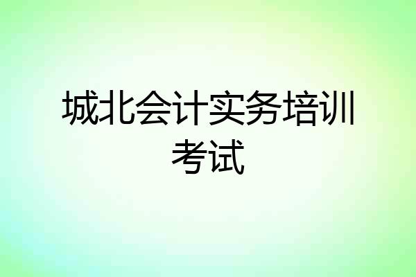 城北会计实务培训考试