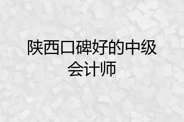陕西口碑好的中级会计师