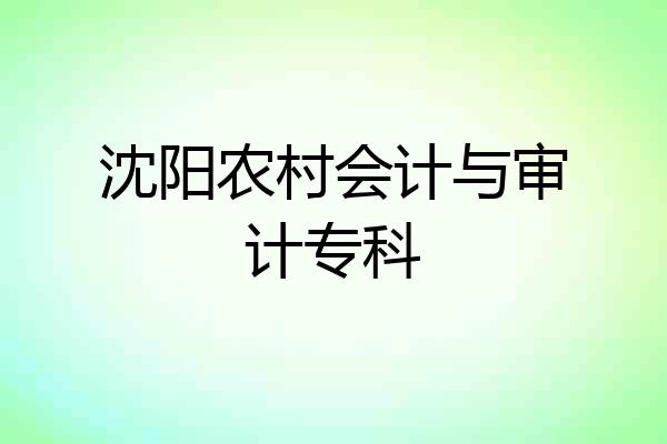 沈阳农村会计与审计专科