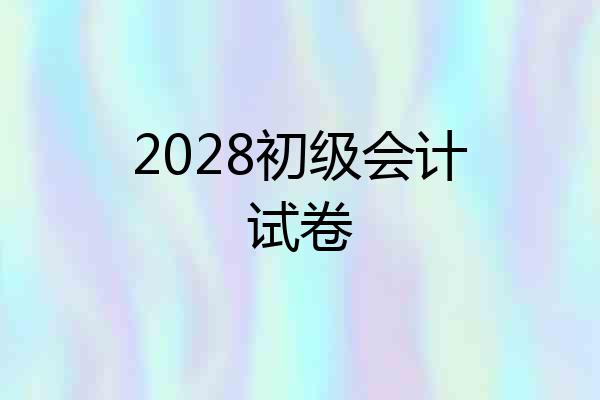 2028初级会计试卷
