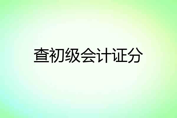 查初级会计证分