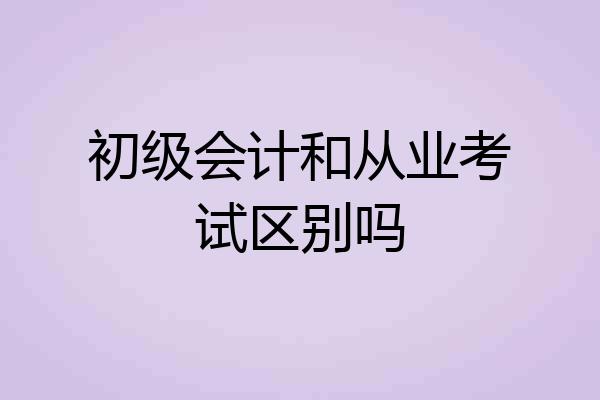 初级会计和从业考试区别吗