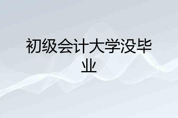 初级会计大学没毕业