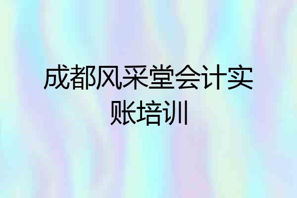 成都风采堂会计实账培训