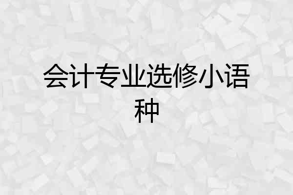 会计专业选修小语种