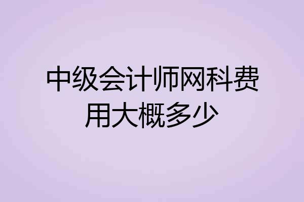 中级会计师网科费用大概多少