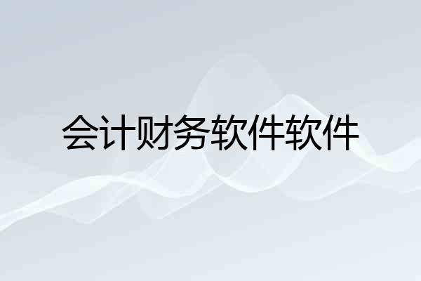 会计财务软件软件