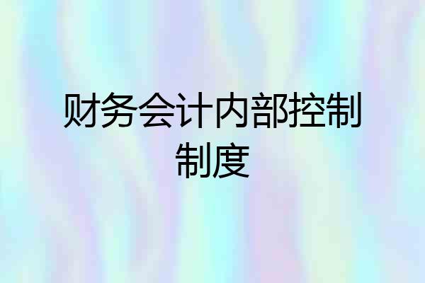 财务会计内部控制制度
