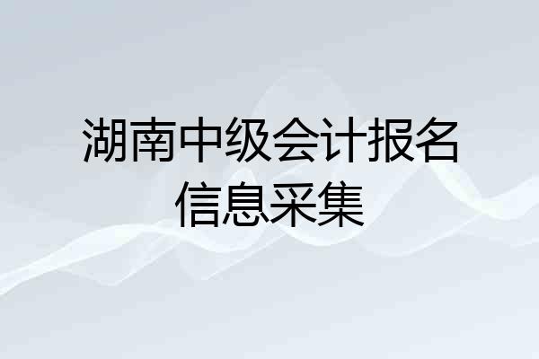 湖南中级会计报名信息采集