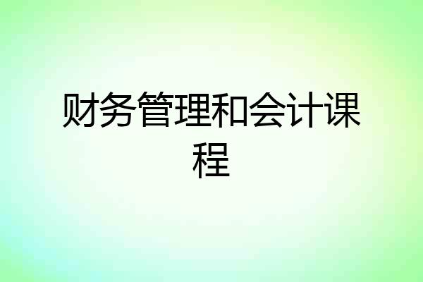 财务管理和会计课程