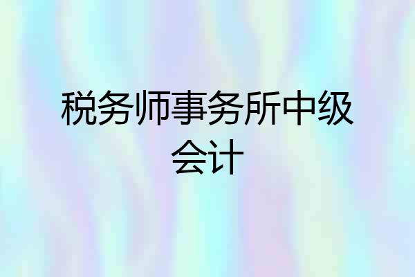 税务师事务所中级会计