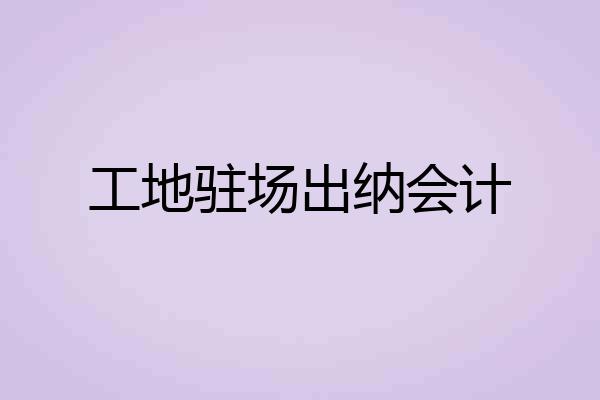 工地驻场出纳会计