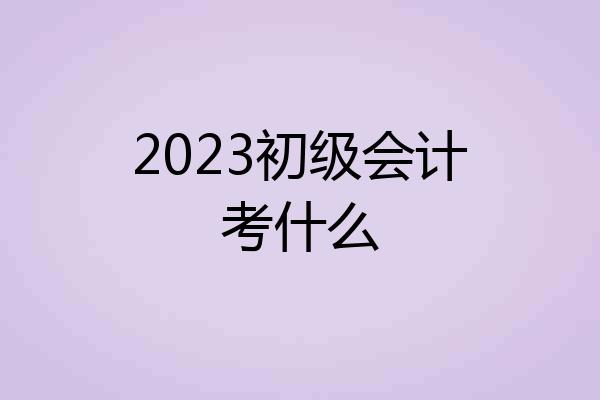2023初级会计考什么